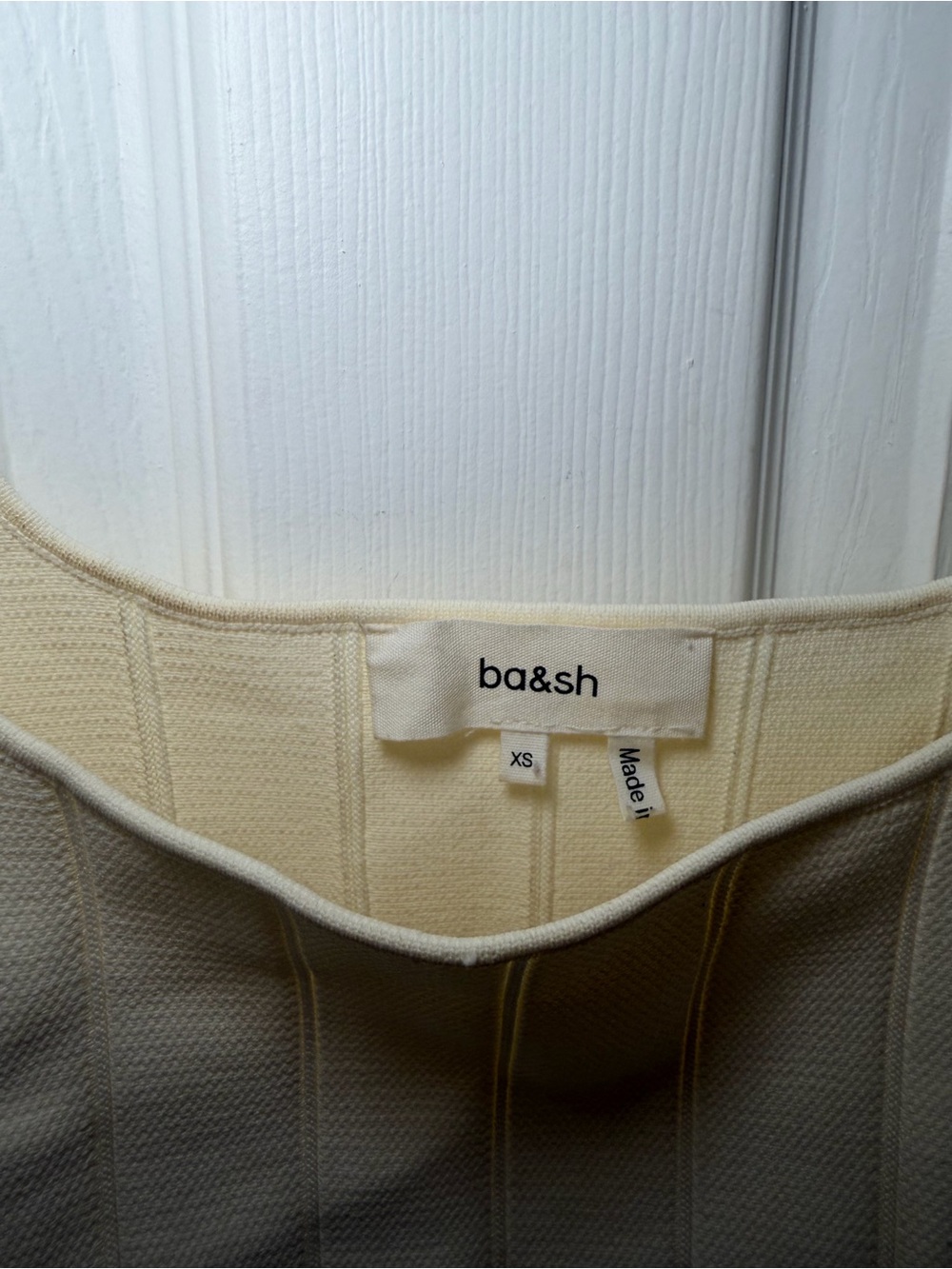 ba&sh Cream Ribbed Square-Neck Tank Top - Picture 3 of 4